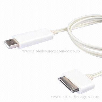 Visible Flowing Current EL Light USB Sync Cable for iPhone 4